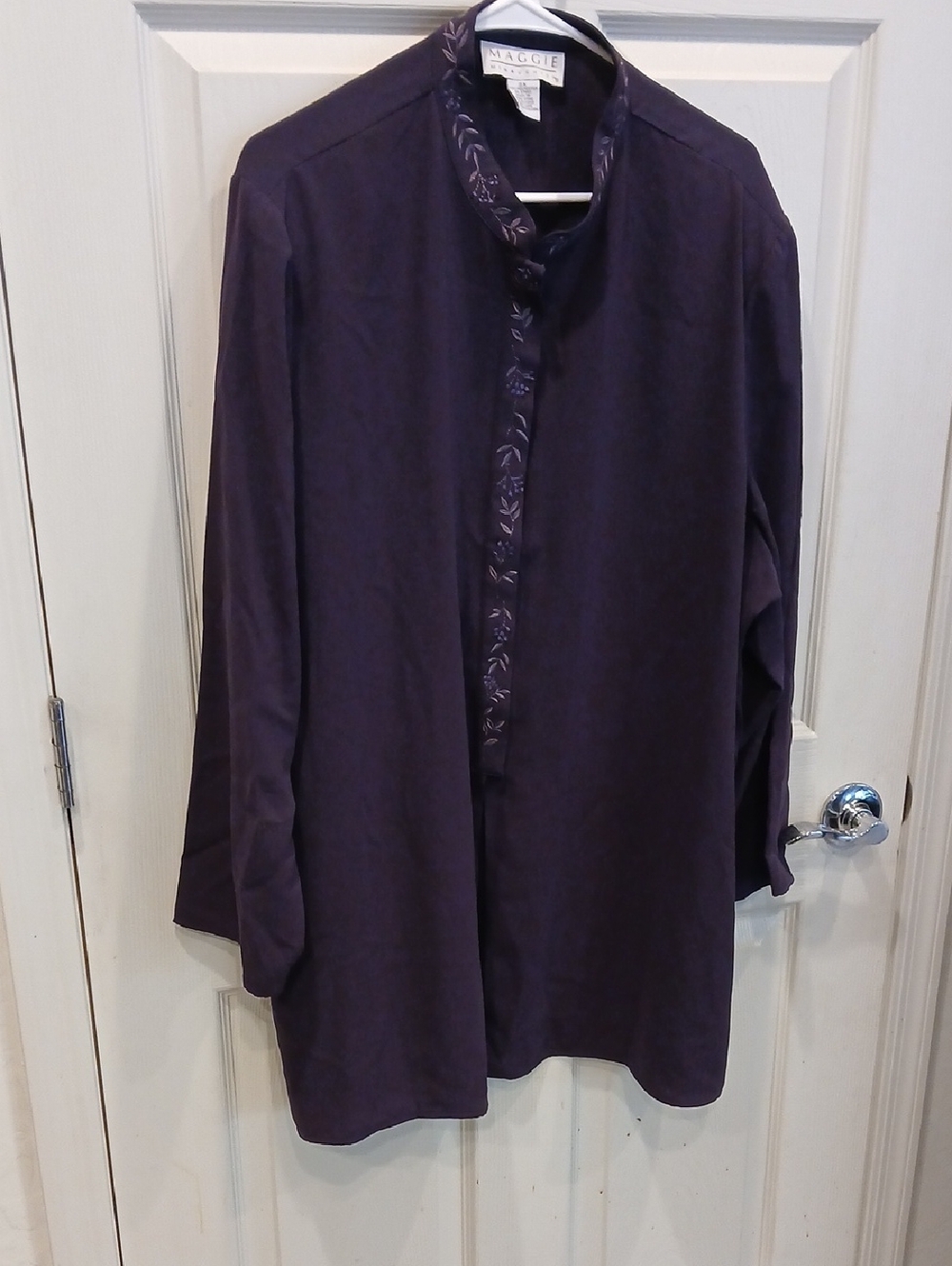 Bagley Women's Plum Button-Down Tunic Shirt
